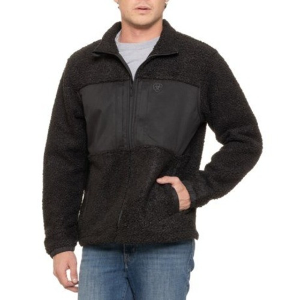 Ariat Mens Rebar Cloud 9 Sherpa Fleece Jacket Black Full Zip Workwear Medium NEW